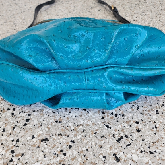 Marc By Marc Jacobs Teal Ostrich Embossed Cresant Shape Bag - Picture 5 of 10